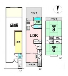 オーナーチェンジ物件！1階店舗は月額15万円で賃貸中♪
2・3階の住居部分はリフォーム済です！
忙しい朝に嬉しい京阪『龍谷大前深草』駅徒歩8分♪