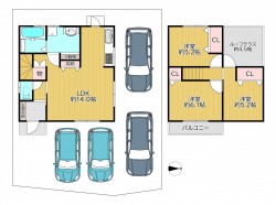 各居室収納あり！すっきりとした室内♪
駐車複数台可能！広々ルーフテラス付き！
閑静な住宅地で新生活をスタート♪
