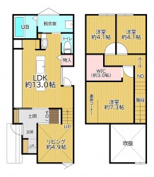 伏見区の不動産の事ならライフワンにお任せください 令和8年5月建築！明るい陽射しが差し込む吹抜け♪
たっぷり収納できるWIC！毎日の暮らしをスッキリと♪
小中学校は徒歩のため、子育て世帯にも安心の住環境！